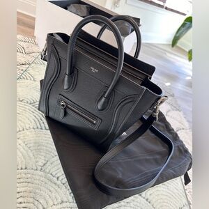 Celine Black Leather Satchel